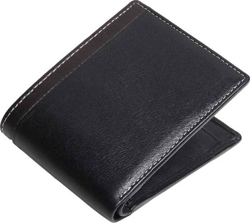 Men Casual, Trendy, Travel Black Genuine Leather RFID  Wallet  (5 Card Slots)