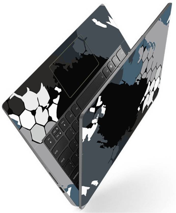 Techfit Full Body Laptop Skin Fits Size Upto 15.6 Inches Black Grey