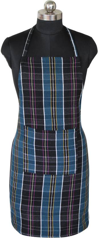 Feather Green Cotton Home Use Apron - Free Size