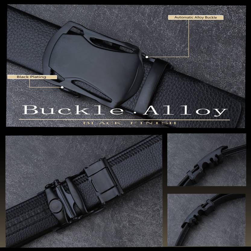 Men Formal, Casual, Party, Evening Black Artificial Leather, Texas Leatherite Belt