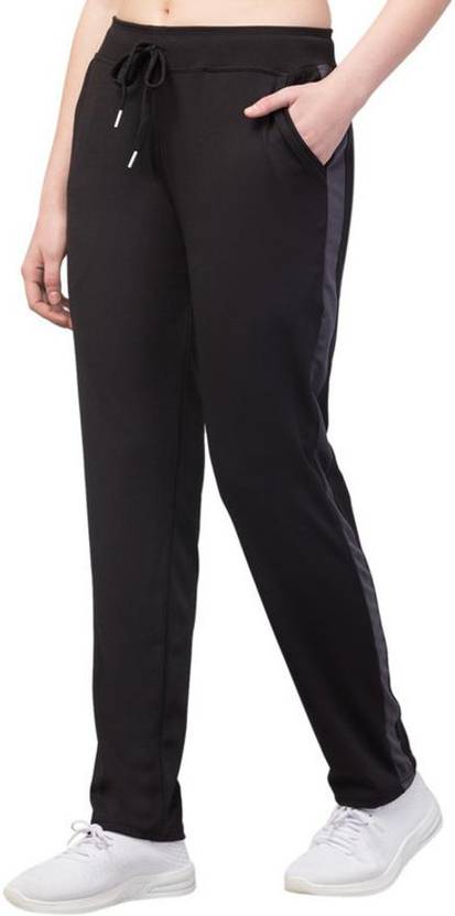 Bluecon Women Striped Black Track Pants