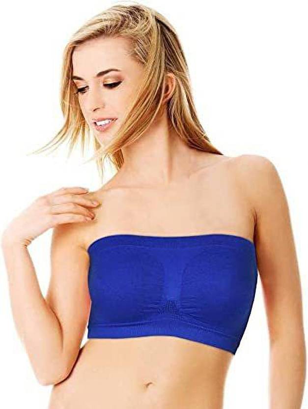 Diktmark Women Tube Non Padded Bra, Blue Women Bandeau/Tube Non Padded Bra