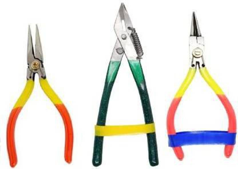 Digital Craft Jewellery Making Pliers Combo Flat, Round and Side Cutter Nose Plier