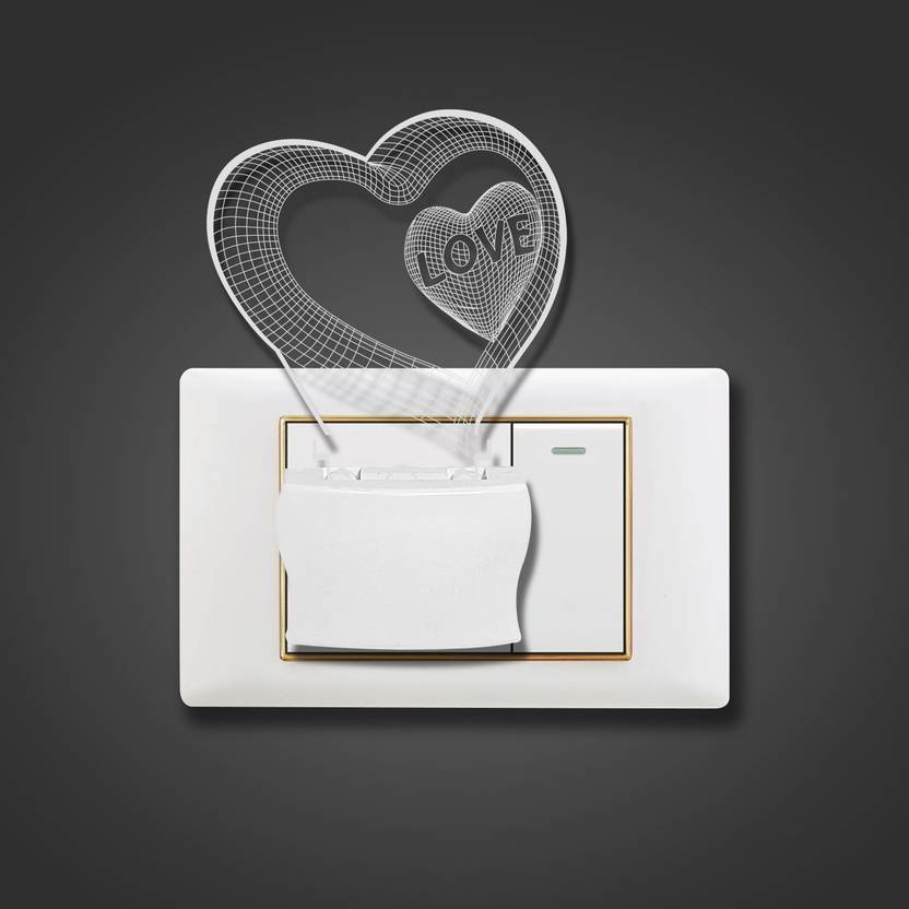 Yami 3D Creative Heart Shape With Love Heart Modern Collection Art 3D Illusion Night Lamp