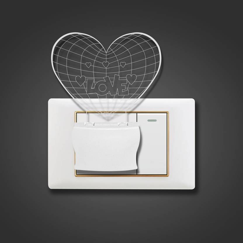 Yami 3D Creative Heart Shape Love Romantic Premium Quality Art 3D Illusion Night Lamp