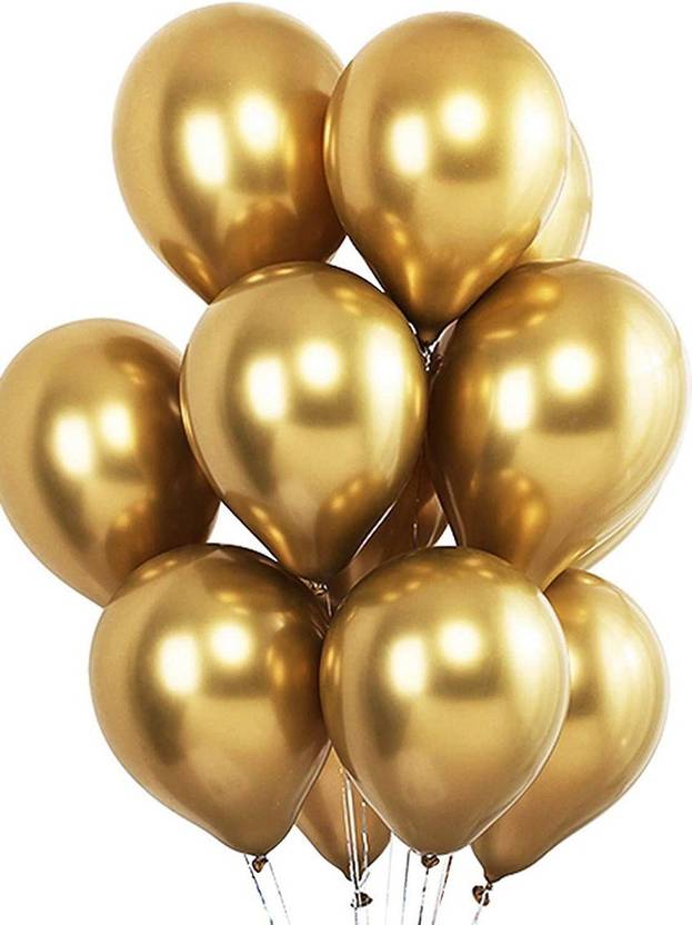 SHOPPING ERA Solid Balloons for Birthday / Anniversary Party Decoration (Golden, Pack of 25) Balloon