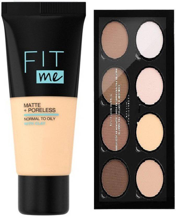 Sheny PERFACT AND BEST MAKEUP COMBO FITME FOUNDATION AND 8 COLOUR