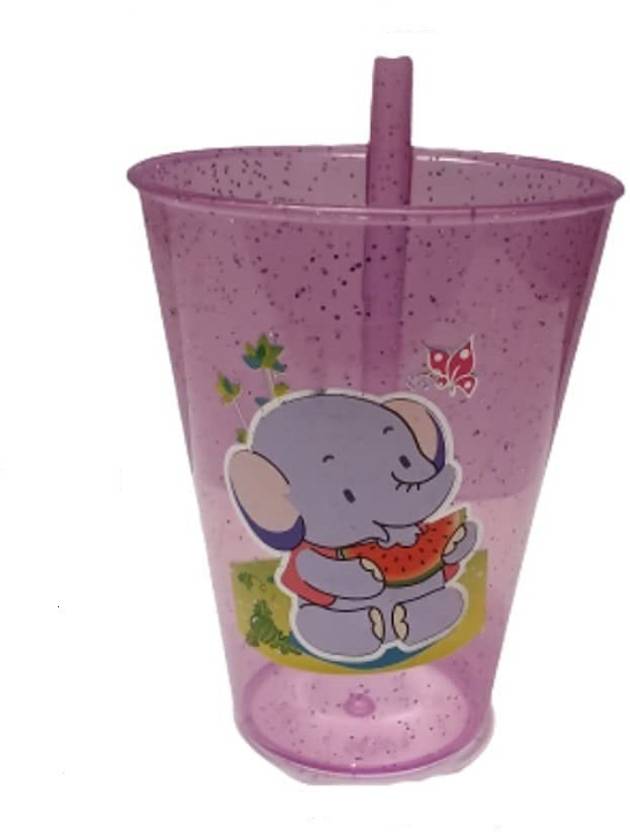 Bekner 1 pc Baby Sipper Glass For Kids Cartoon Print Sipper