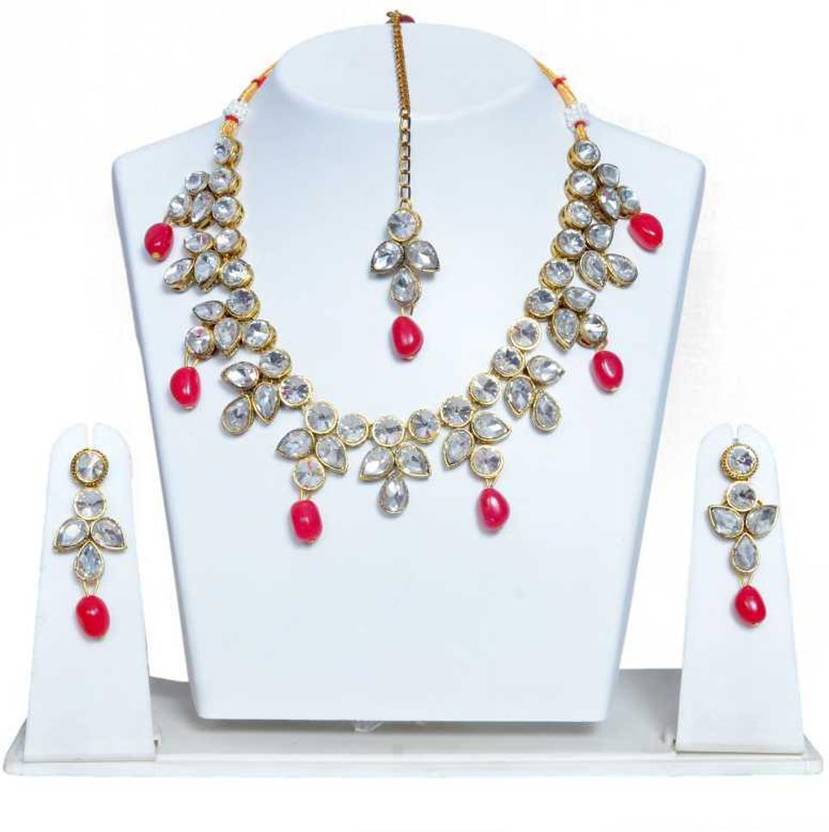 CATALYST Alloy Goldplated White Jewellery Set Price in India Buy