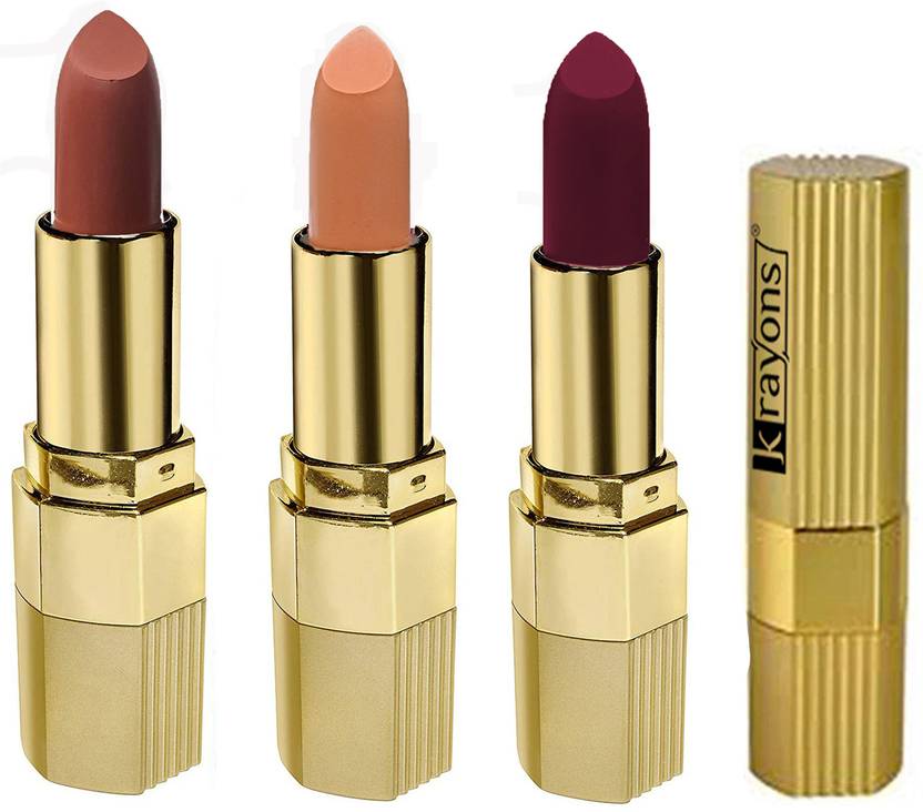 KRAYONS Desire Matte Lipstick, Highly Pigmented, Longlasting, Combo, Pack of 3