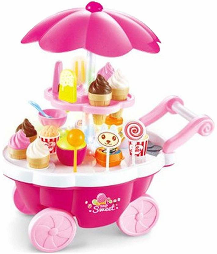 Bonobos Sweet Shop Cart Kitchen Cart Ice Cream Trolley Shop Set for