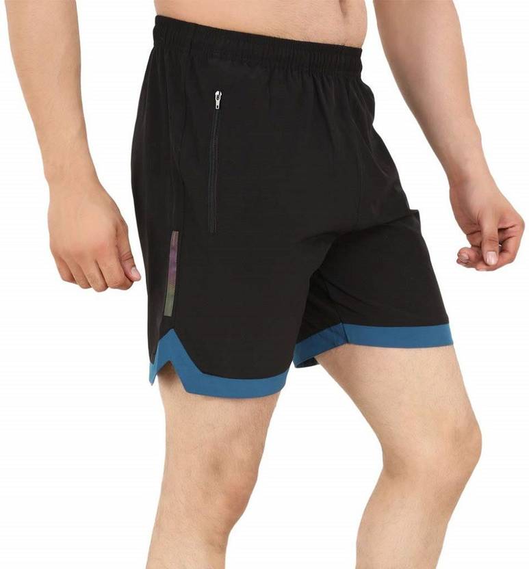 Solid Men Dark Blue Running Shorts