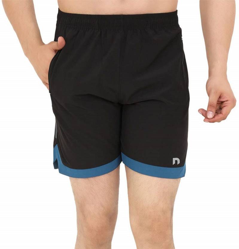 Solid Men Dark Blue Running Shorts