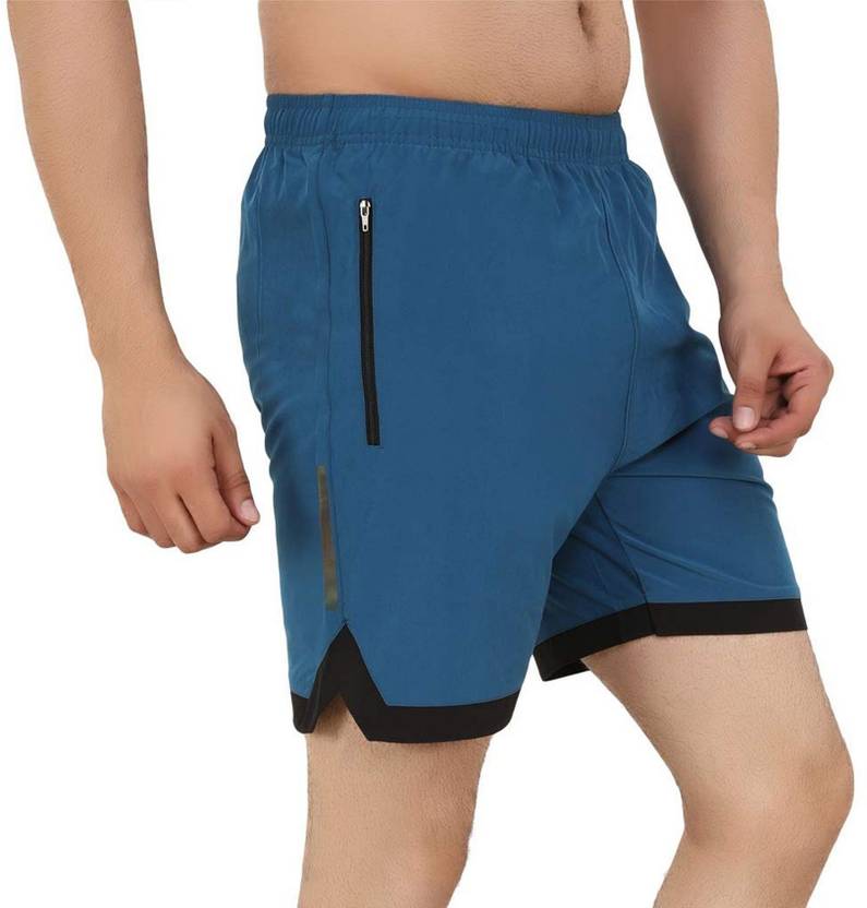 Solid Men Dark Blue Regular Shorts