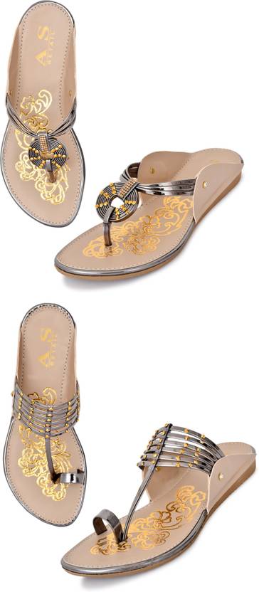 Women Beige Flats Sandal