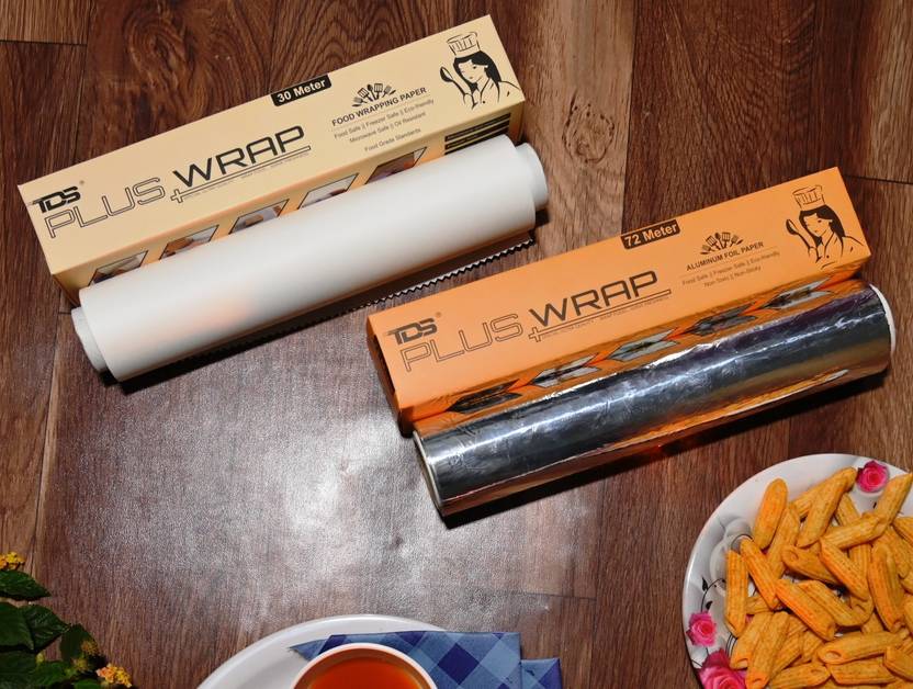 TDS PLUS WRAP Pack 2 Combo 72 Mtr Aluminium Foil & 30 Mtr Food