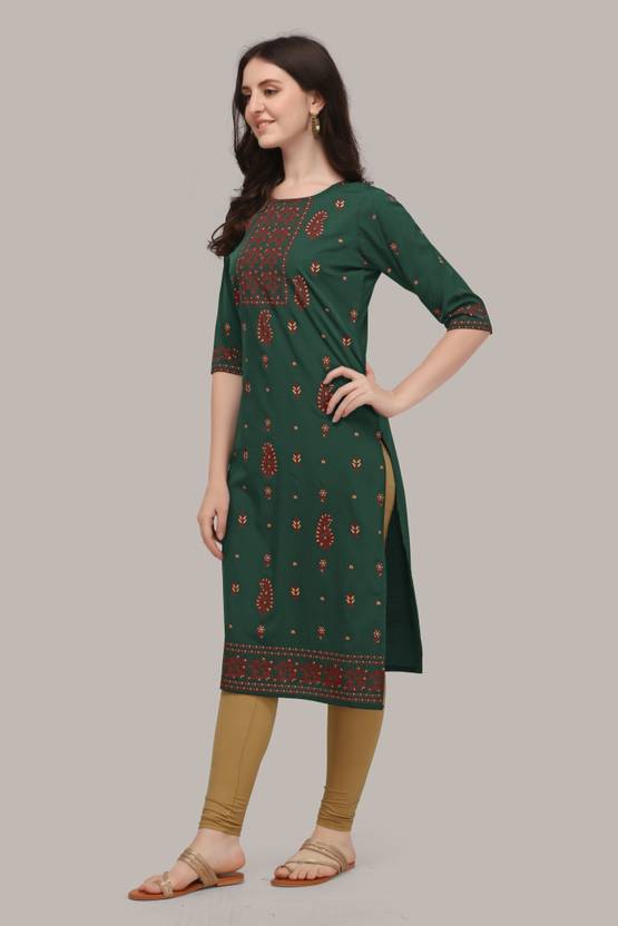 berrylicious Paisley Crepe Straight Kurta for Women