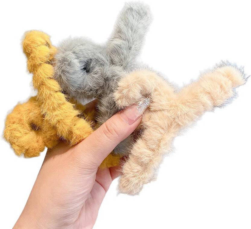 Shihen Faux Fur Hair Claw Clips Hair Catch Barrette Jaw Clamp Women