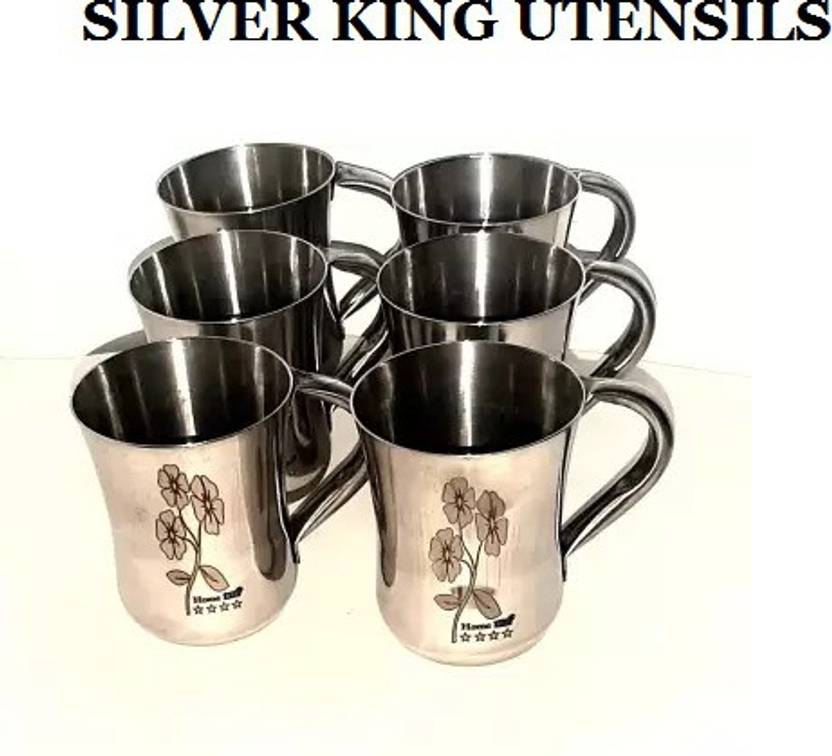 Silverking BEST OUAILTY LASER MUG WITH PACK OF 6 Stainless Steel Coffee Mug