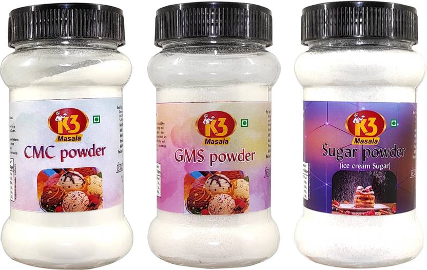 K3 Masala Ice cream Powder Combo of CMC Powder and GMS Powder And Ice cream Sugar Carboxymethyl