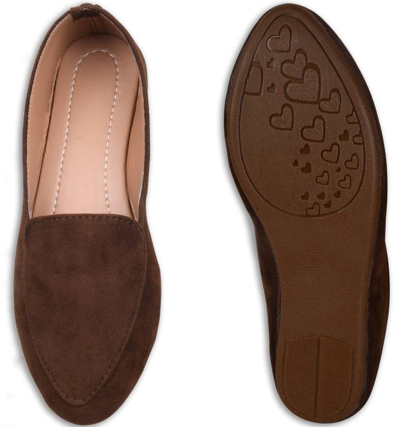 Velvet Designer Loafer Loafers For Women  (Brown)