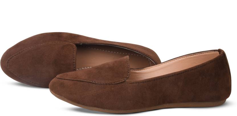 Velvet Designer Loafer Loafers For Women  (Brown)