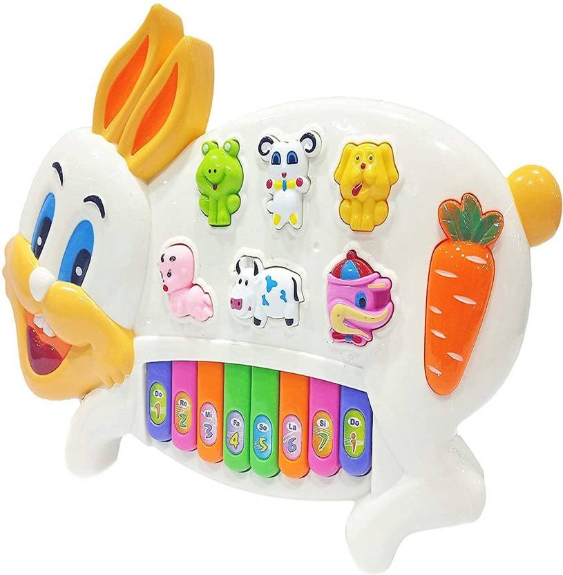 KTRS Rabbit Piano Toy Flashing Light & Sound for Kid, Early Development ...