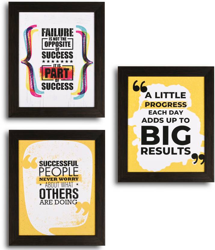 Motivational Quotes Wall Frames for Study Room, Living, Bedroom Set of