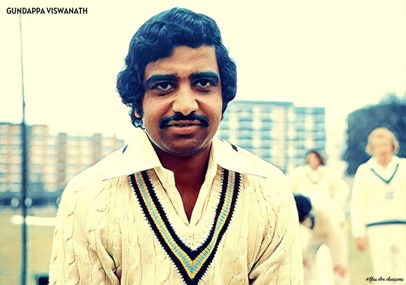 Gundappa Vishwanath Indian Cricket Player Art Effect Poster 03