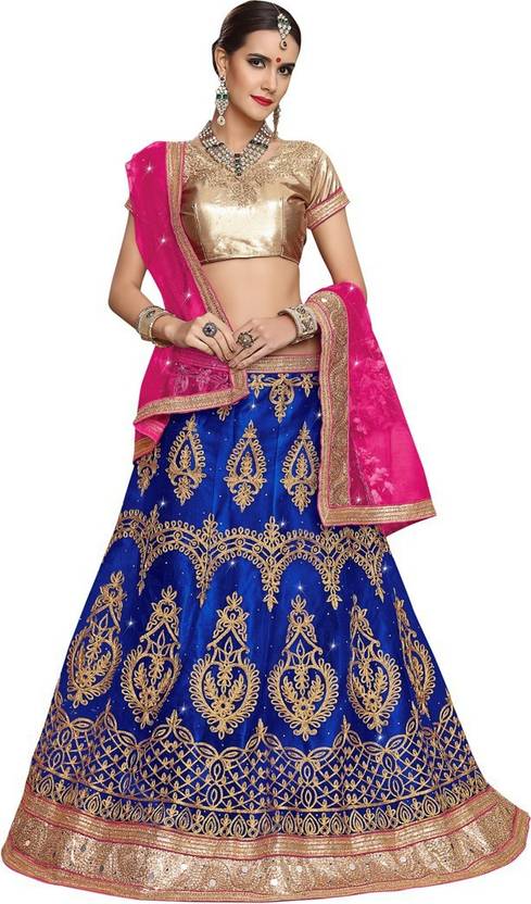 manvaa Embroidered Semi Stitched Lehenga Choli