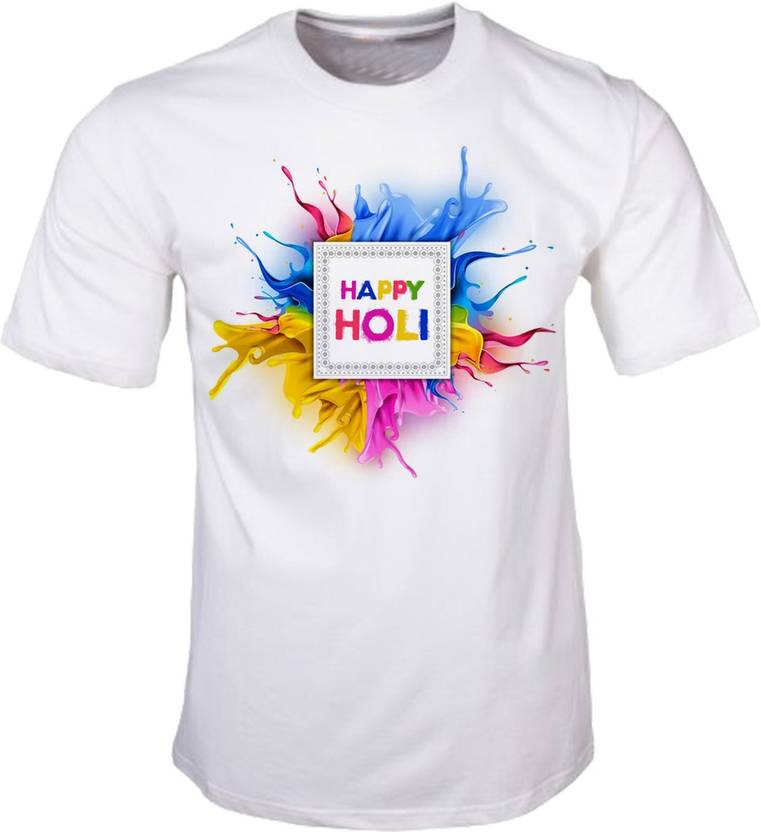 AWANI TRENDS Geometric Print Men Round Neck White T-Shirt