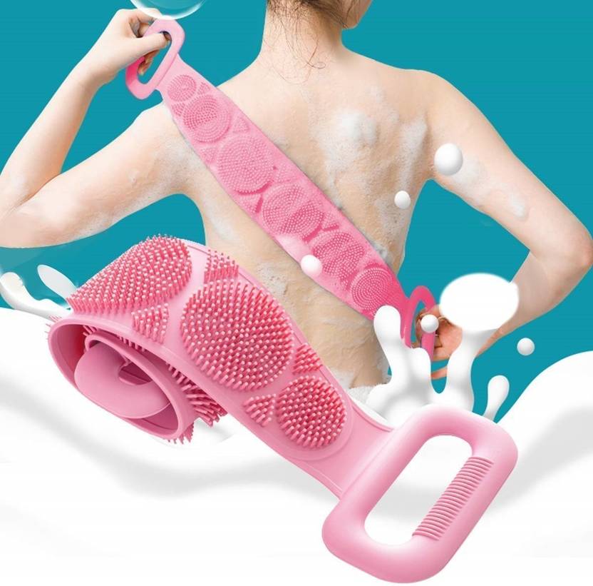 SILICONE Brush For Bathing / Massage Dead Skin Removal Belt, Multicolor , Pack 1