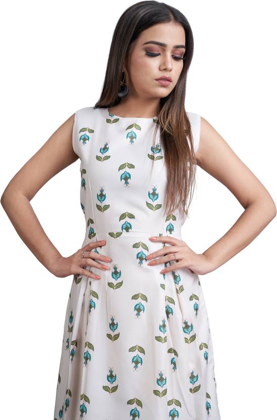 Women A-line White Dress