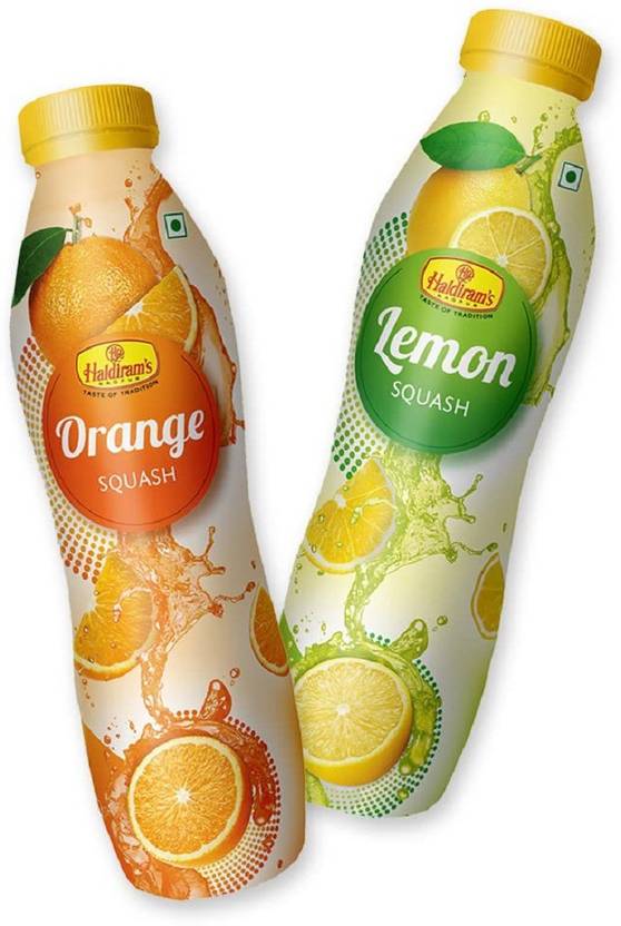 Haldiram's Nagpur Orange Squash & Lemon Squash (1500ml) Orange and Lemon Price in India Buy