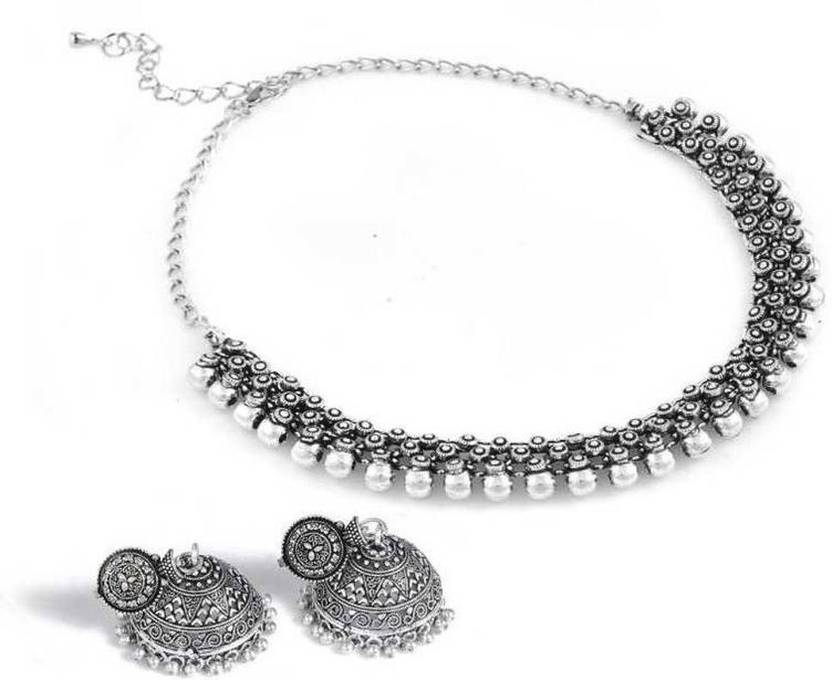 ANAMIKA Brass Silver Jewellery Set