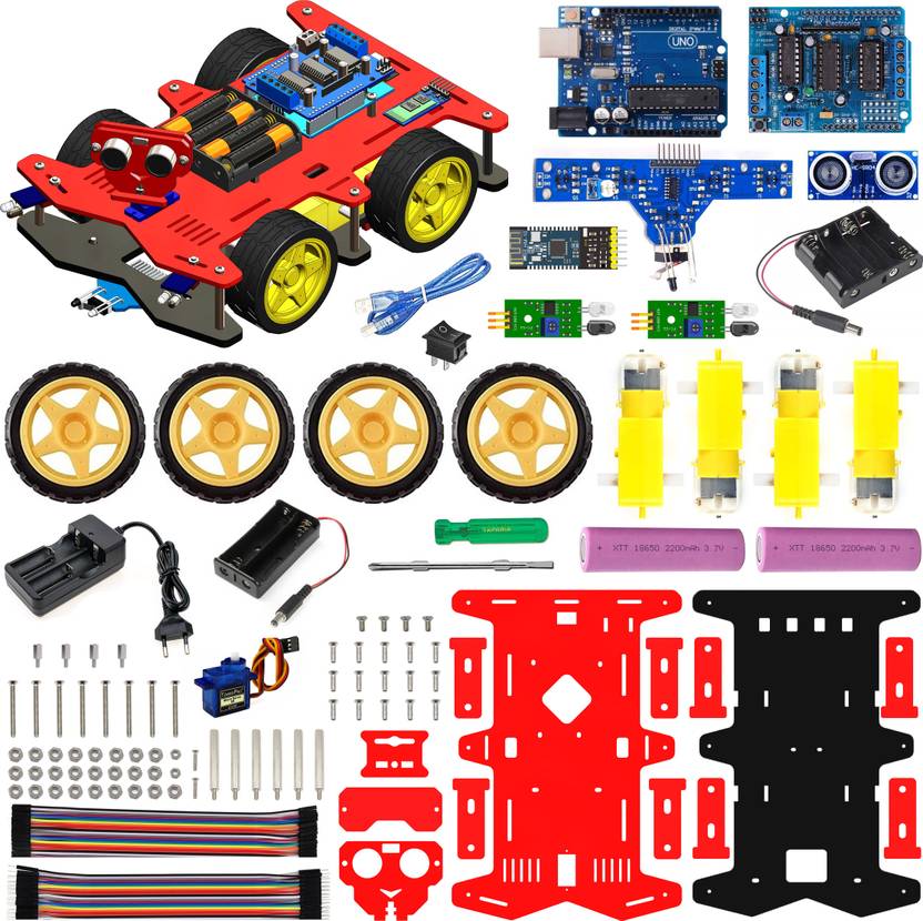 SunRobotics Multifunctional 4WD DIY Smart Arduino-based Robotics Car ...