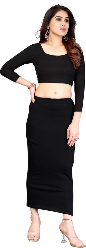 VJ FASHION Saree Shapewear Red (M) Nylon Blend Petticoat
