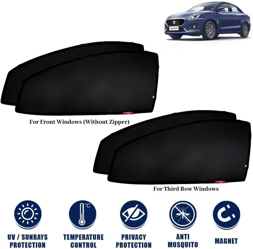 Kingsway Side Window, Rear Window Sun Shade For Maruti Suzuki Swift