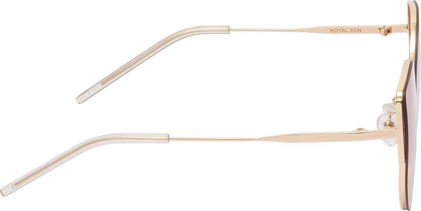 Gradient, UV Protection Round, Oval, Cat-eye Sunglasses (56)  (For Women, Brown)