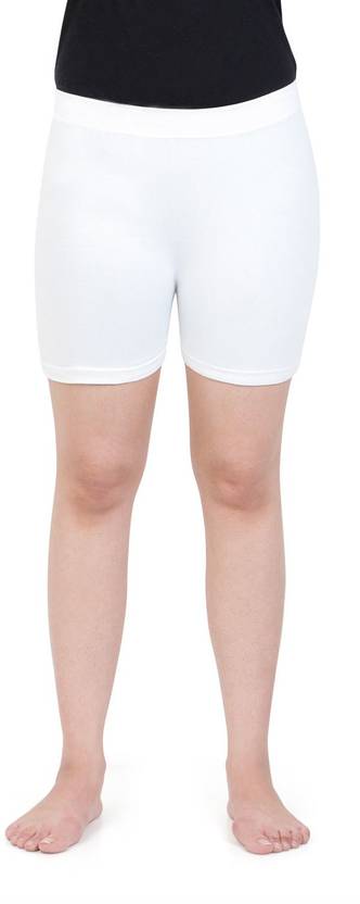 BONJOUR Solid Women White Basic Shorts