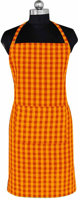 Feather Green Cotton Home Use Apron - Free Size