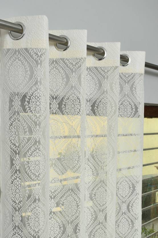 Arick Home 153 cm (5 ft) Window Polyester Semi Transparent Curtain (Pack Of 2)
