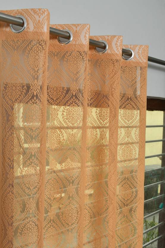 Arick Home 153 cm (5 ft) Window Polyester Semi Transparent Curtain (Pack Of 2)
