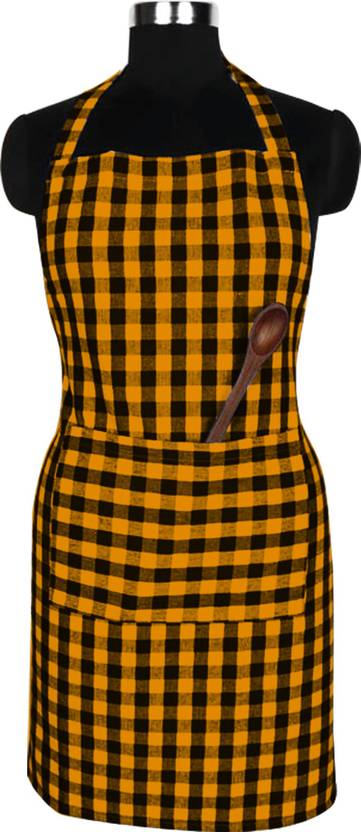 Feather Green Cotton Home Use Apron - Free Size