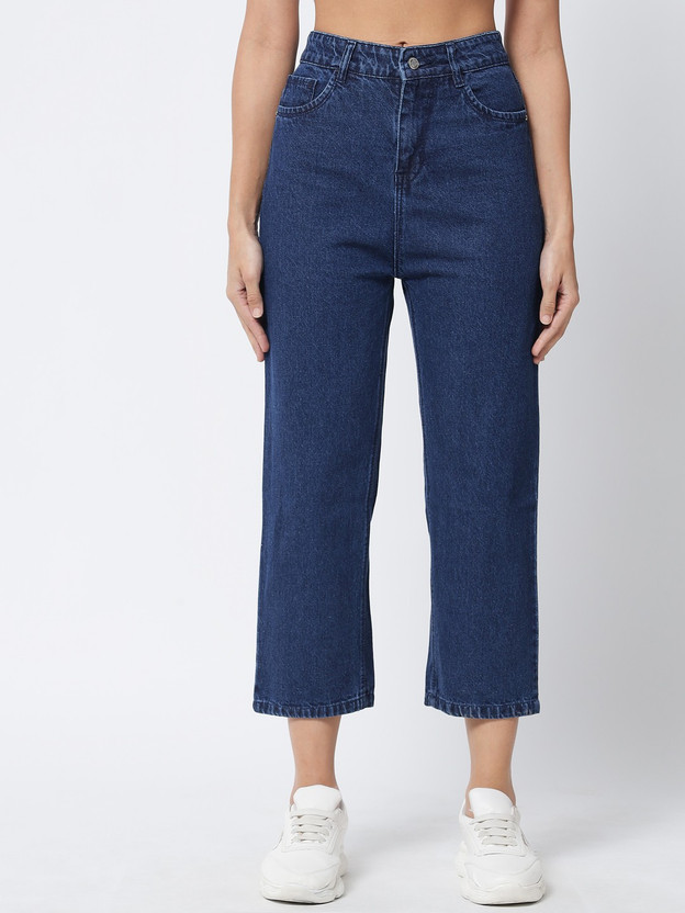 M MODDY Boyfriend Women Dark Blue Jeans 