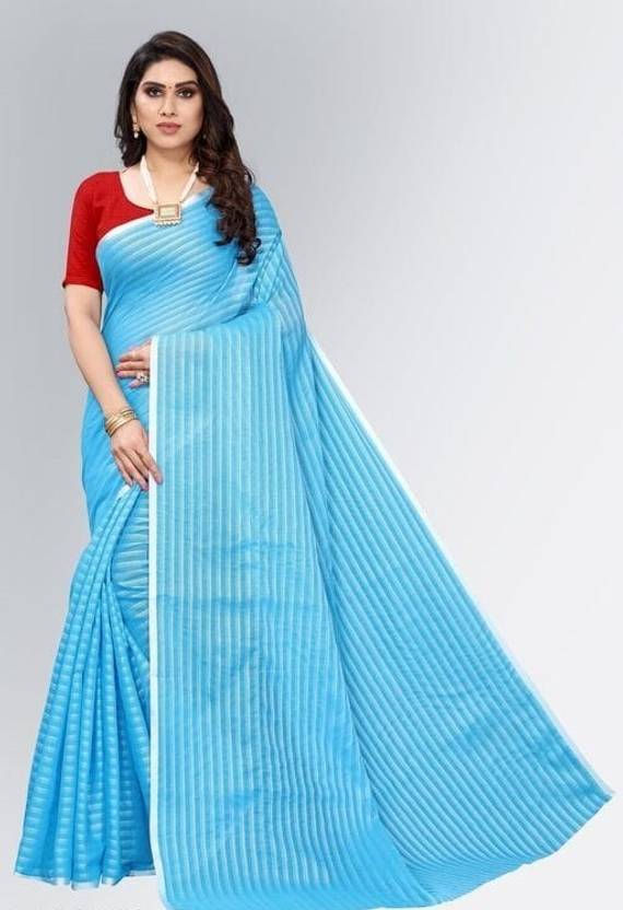 VRINDITA FASHION Striped Kovai Linen Saree
