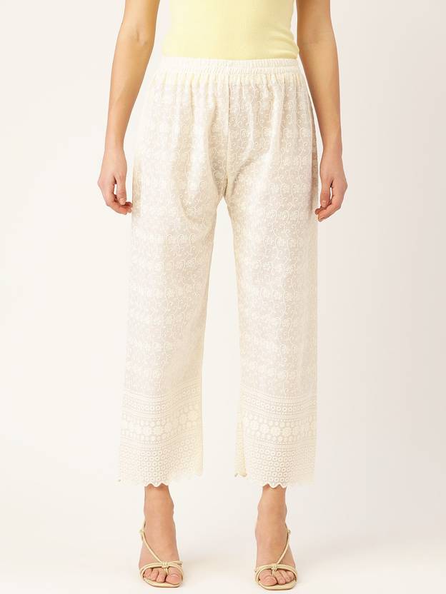 DEIFIC Regular Fit Women White Trousers