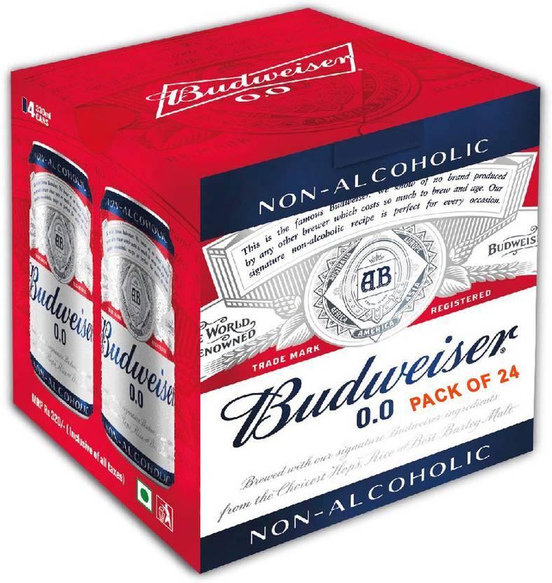 Budweiser 0.0 NON-ALCOHOLIC TIN PACK OF 24 Tin