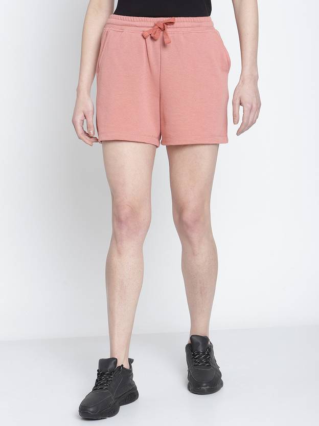 Rute Solid Women Orange Basic Shorts