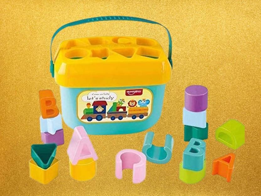 JIGVISH Baby's First Building ABCD Alphabets Shape Sorting Blocks Game ...